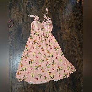 LC Lauren Conrad Pink Dress with Fruit Print